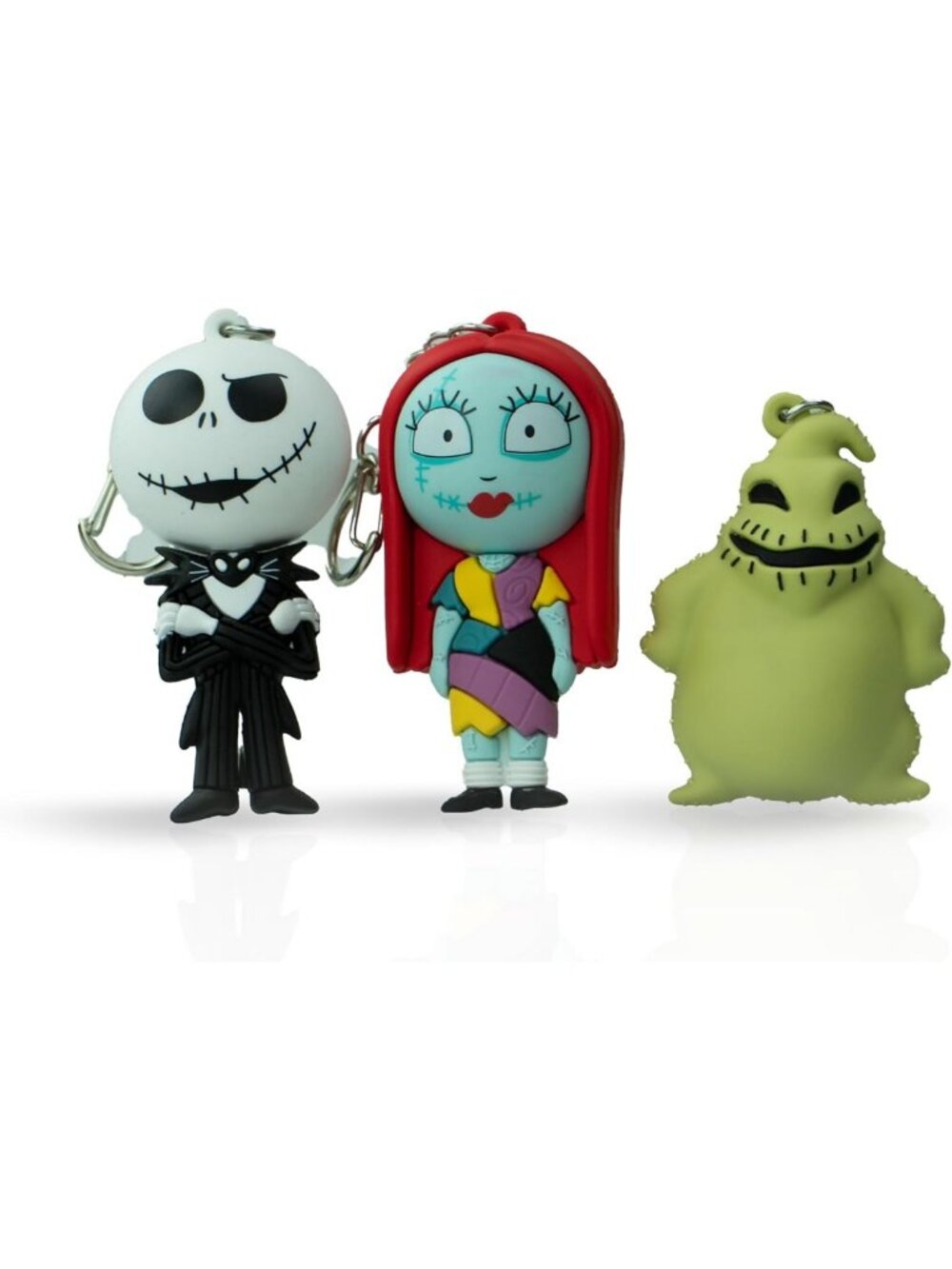 Nightmare Before Christmas 3-Pack Rubber Keychains - Jack, Sally & Oogie Boogie